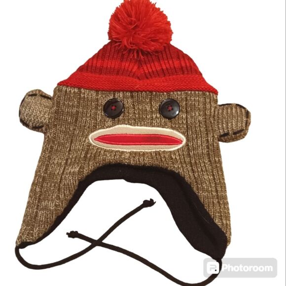 Adult Sock Monkey Hat OS - Picture 1 of 8